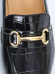 2021新款春夏女款石紋設計厚跟尖頭高跟鞋,適用於室外工作（石紋隨機發送） - 黑色 - 查看 8