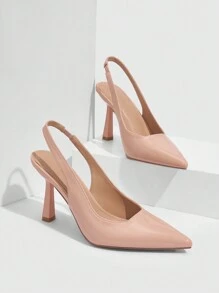 CUCCOO BIZCHIC Fashionable Classic High-Heeled Pumps For Women, Closed Toe At Front And Open At Back For Spring And Summer Vacation Shoes Summer Elegant Basics Business Casual Business Chic Spring Shoes Spring Break Easter