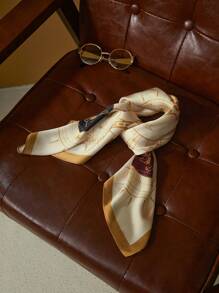 HARRY POTTER X SHEIN 70*70cm Soft Square Scarf, Glossy & Smooth, Gift