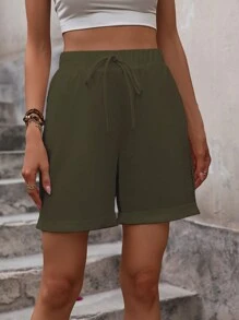 Breezaya Vrouwen Wijde pijpen Uitgeholde Kant Zomer Shorts