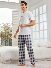 Men's Plaid Home Wear Bottom (3pcs) - Multicolor - View 6