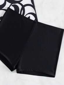 Swim DD+ Đồ bơi Tankini không tay cổ yếm in họa tiết cho nữ, Bộ đồ tắm đi biển mùa hè - Đen và trắng - Xem 3