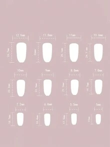 ROMWE Kawaii 24入組粉色鑽石全覆蓋可拆式假指甲套裝 - 淺粉色 - 查看 4