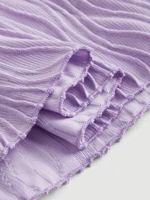 SHEIN MOD Solid Fuzzy Cami White Textured Long Dress,Lavender Dress - Mauve Purple - View 4