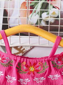 Neues Frühlings- Und Sommerkleid Für Baby Mädchen Mit Floraler Stickerei Und Off-shoulder Design