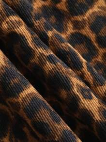 FRIFUL Women's Leopard Print Mini A-Line Skirt,Pencil Skirt - Brown - View 8