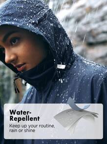 In My Nature Women's Versatile Simple Outdoor Raincoat Suitable For Spring And Summer - Navy Blue - View 3