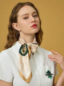 HARRY POTTER X SHEIN 70*70cm Soft Square Scarf, Glossy & Smooth, Gift