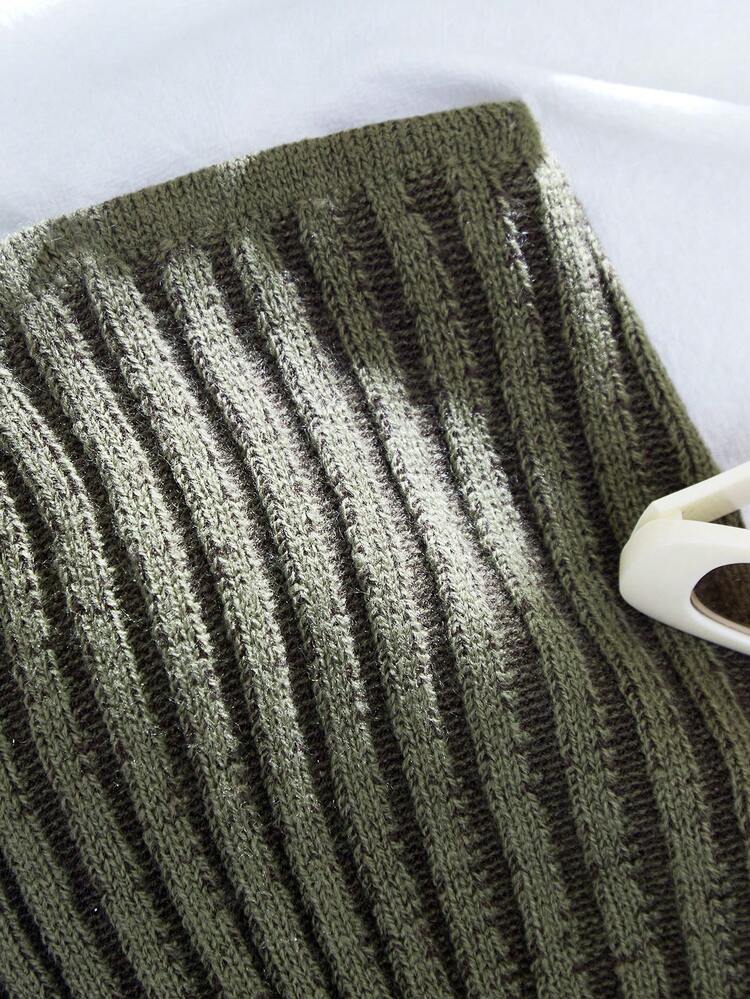 Casual Asymmetrical Hem Knitted Vest Top With Brooch For Women