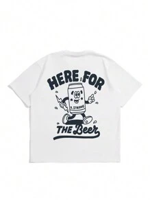 Fashionable Men Short Sleeve T-Shirt | Graphic Design | Essential For Summer | Breathable & Comfortable, Highlight Your Personalized - White - View 8