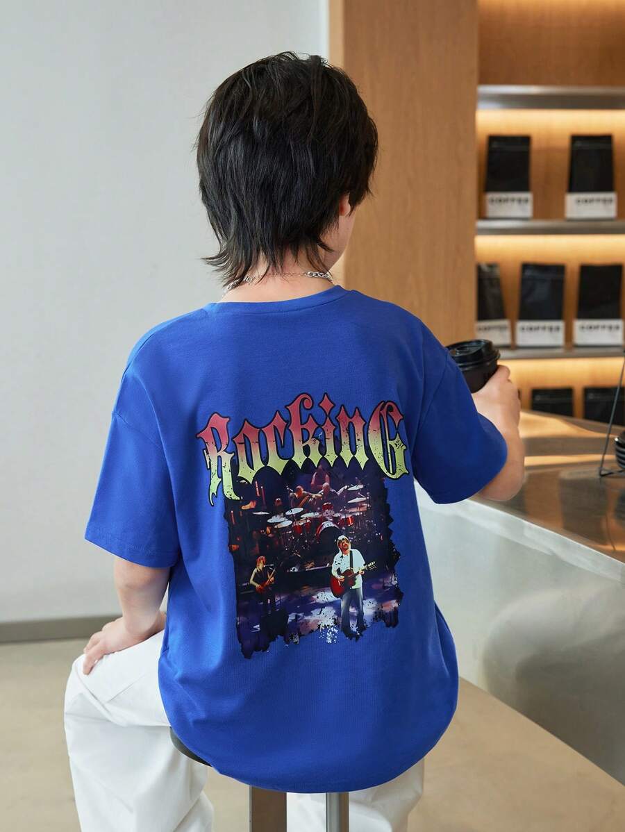 SHEIN 男童休闲印花短袖针织T恤三件套 - 彩色 - 查看 1