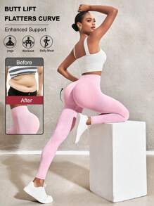 SHEIN Sports Women's Solid Color Athletic Leggings