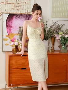 GENKIRA 女士隨機印花前扣帶無袖連衣裙,夏日度假 - 彩色 - 查看 6