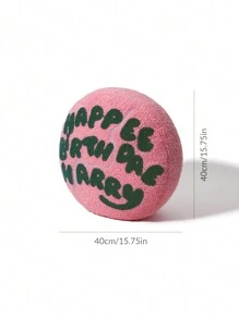 HARRY POTTER X SHEIN Birthday Cake Pink Plush Alphabet Pattern Pillow,Gifts