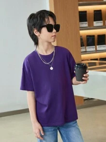 SHEIN 男童休闲印花短袖针织T恤三件套 - 彩色 - 查看 6