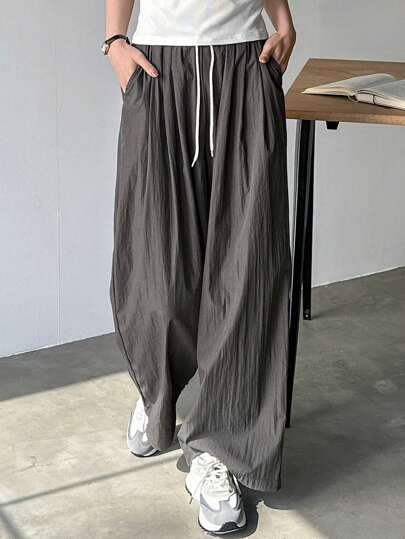 FRIFUL Women's Straight-Leg Loose Fit Drawstring Long Pants