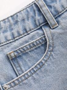 DAZY Của phụ nữ Mùa hè Thoải mái Quần short Denim Với Túi - Màu xanh lam - Xem 7
