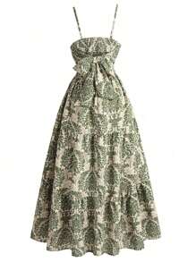 EARO Women's Vacation Plant Print Ruffle Strap Dress - Multicolor - View 3