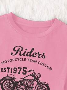 SHEIN Unity Của phụ nữ Đúng mốt Retro In Ngắn tay Áo thun Cho mùa hè - Hồng - Xem 3