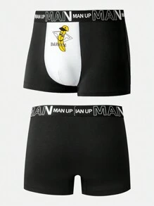 Men's Boxer Briefs With Banana Print - Black - View 3