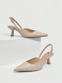 CUCCOO BIZCHIC Woman Shoes Fashion Classic Comfortable Kitten Heel Pointed Toe Slingback High Heels For Spring And Summer Vacation Shoes Summer Elegant Basics Business Casual Business Chic Spring Shoes Spring Break Easter