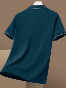 Officeau Men Fashionable And Simple Short Sleeve Golf Polo Shirt Spring To Summer - Green - View 3