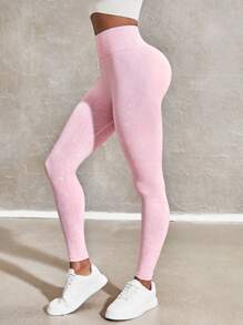 SHEIN Sports Women's Solid Color Athletic Leggings