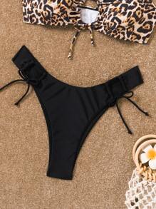 SHEIN Swim Bikini Set, Random Printed, 2 Pieces Bikini Set With Removable Padded Cups Summer Beach