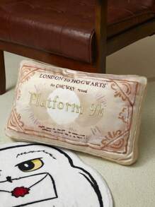 HARRY POTTER X SHEIN 繡花米色長方形靠墊