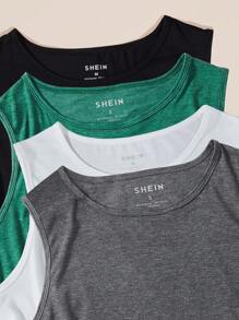 INAWLY Women's Summer Solid Color Round Neck Casual Tank Top - Multicolor - View 6