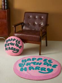 HARRY POTTER X SHEIN Birthday Cake Pink Plush Alphabet Pattern Pillow,Gifts