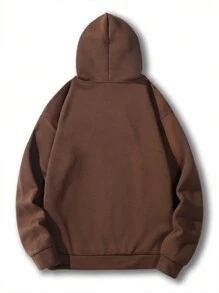 Manfinity Homme Men's Solid Color Hooded Sweatshirt With Drawstring