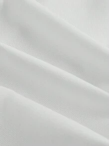 SHEIN MOD Chất rắn Schiffy Viền Ruffle Nút Cami ngọn & Váy Mermaid - trắng - Xem 4