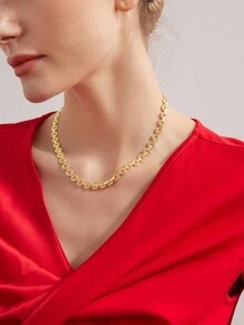MOTF PREMIUM MẶT DÂY CHUYỀN TRÒN KÉP MẠ VÀNG 18K, DÂY CHUYỀN THỦ CÔNG CÁ NHÂN HÓA - Vàng - Xem 5