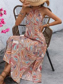 SHEIN LUNE 女性時尚印花佩斯利夏季假日連衣裙（隨機印花） - 彩色 - 查看 3