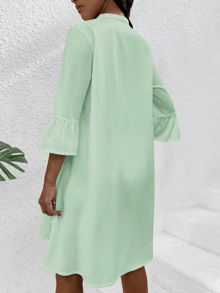 Maternity Fashionable Solid Color Mid-Length Sleeve Dress