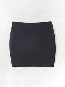 SHEIN Swim Áo khoác đen nữ thời trang thiết kế độc đáo - màu đen - Xem 4