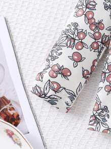 Young Girls Spring & Autumn Floral Print Long Sleeve And Long Pants Homewear 2pcs/Set, Snug Fit - Multicolor - View 6