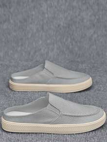 Mới Thời trang Thoáng khí Nam Giày thể thao , Giải trí Thoải mái Giày lười Một nửa Dép đi trong nhà - Xám - Xem 1