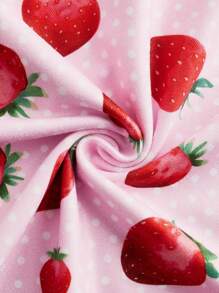 SHEIN MOD 女士草莓圖案印花肩帶連衣裙