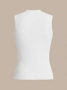 SHEIN BASICS Top unicolor tejido de canalé