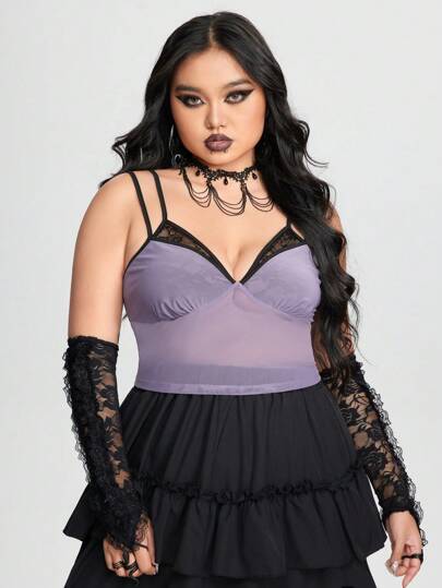 Canottiera bustier in pizzo con taglie forti