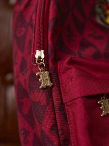 HARRY POTTER X SHEIN Red Animal Badge Printed Casual, Backpack, Bag For School, Gifts