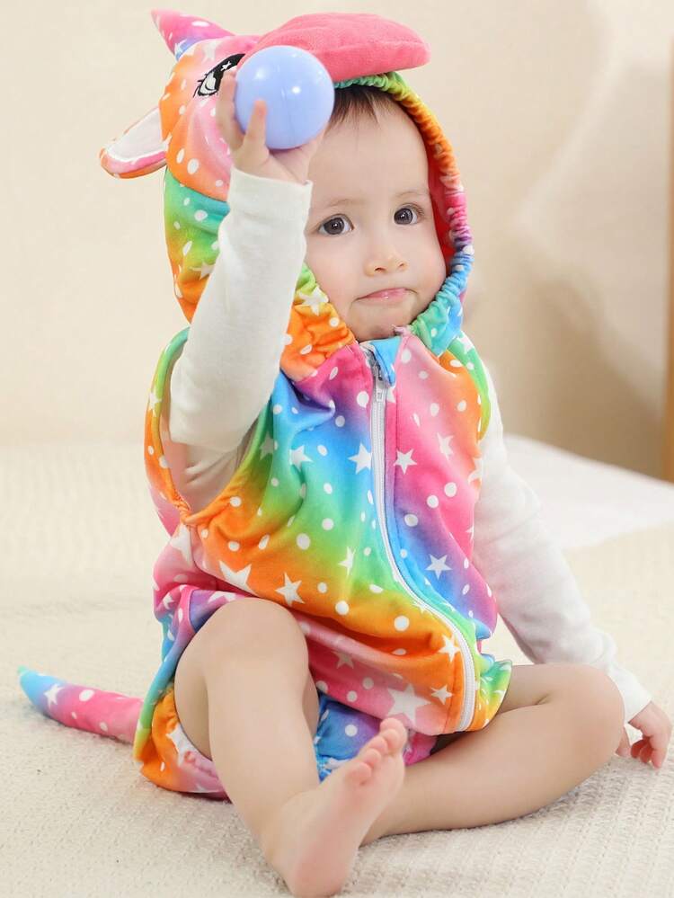 Baby Girl Rainbow Unicorn Sleeveless Summer Bodysuit