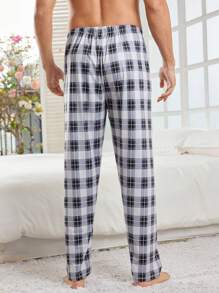 Men's Plaid Home Wear Bottom (3pcs) - Multicolor - View 2