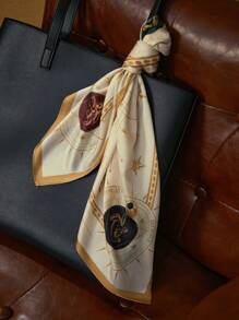 HARRY POTTER X SHEIN 70*70cm Soft Square Scarf, Glossy & Smooth, Gift