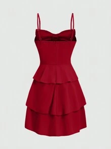 Flirla Women's Solid Color Bow Knot Decorated Sleeveless Dress, Suitable For Summer