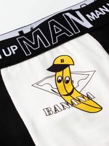 Men's Boxer Briefs With Banana Print - Black - View 6