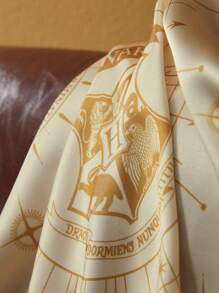 HARRY POTTER X SHEIN 70*70cm Soft Square Scarf, Glossy & Smooth, Gift