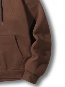Manfinity Homme Men's Solid Color Hooded Sweatshirt With Drawstring